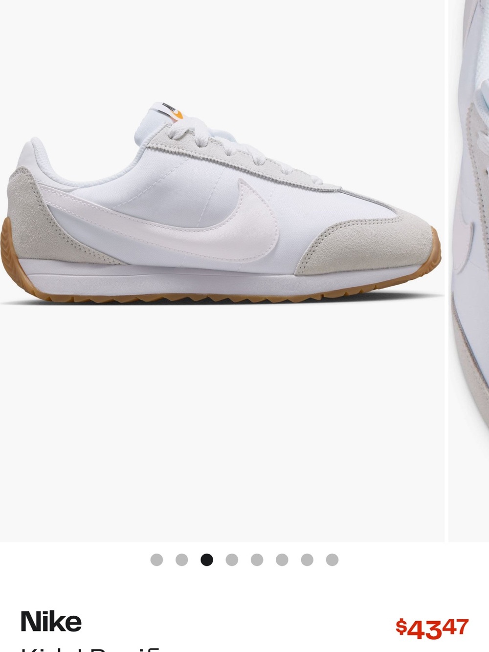 Nike Kids White and Gum Classic Sneakers